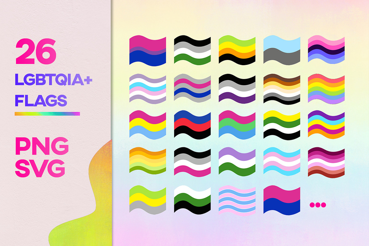 LGBT Pride SVG Bundle Gay Flag, a Texture Graphic by InkCloudDesign (Photo 4 of 7)