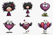 Whimsical Valentine Heart Clipart, an Illustration by CreationArt (Thumbnail 2 of 7)