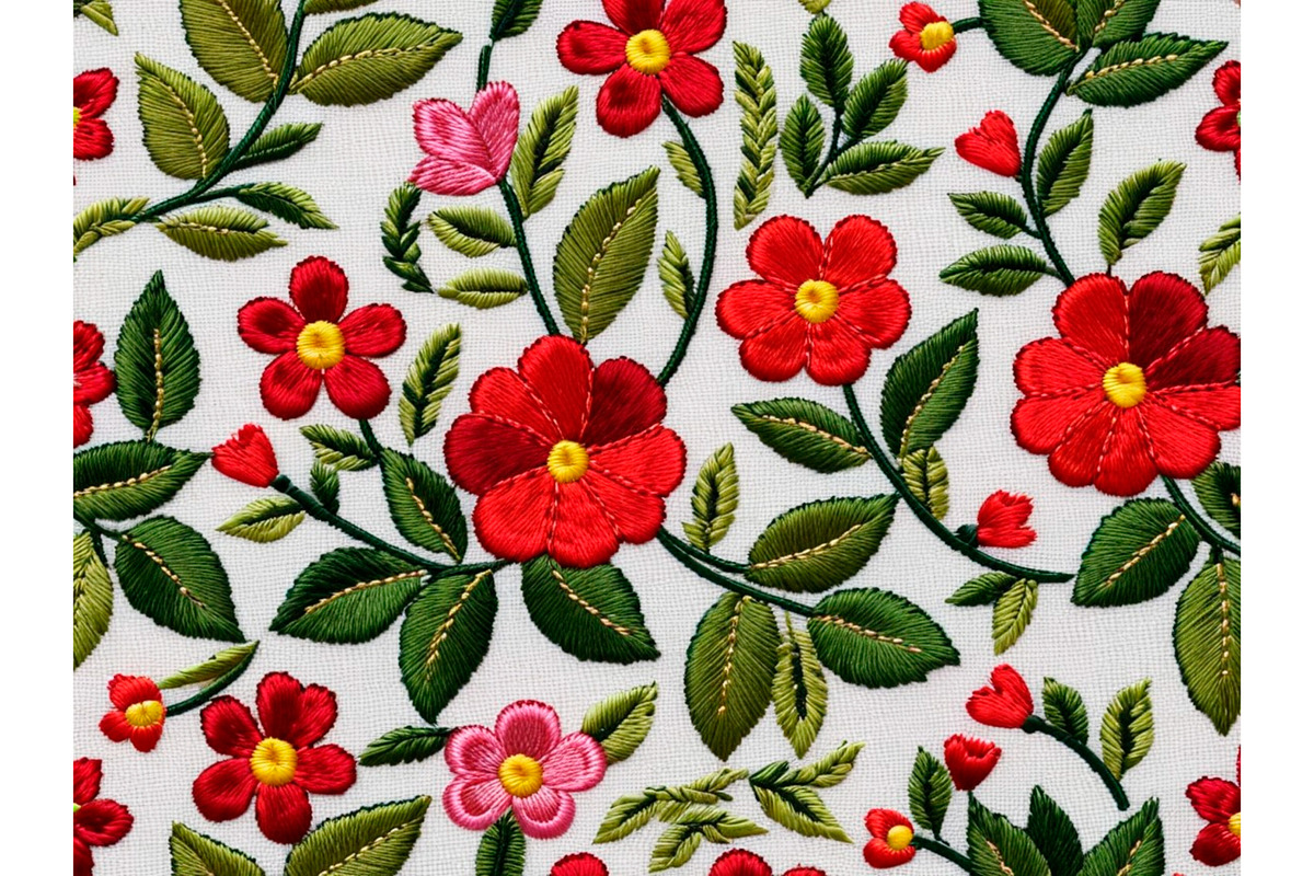 Embroidered Flower Flowers, a Background Graphic by IrySha (Photo 7 of 8)