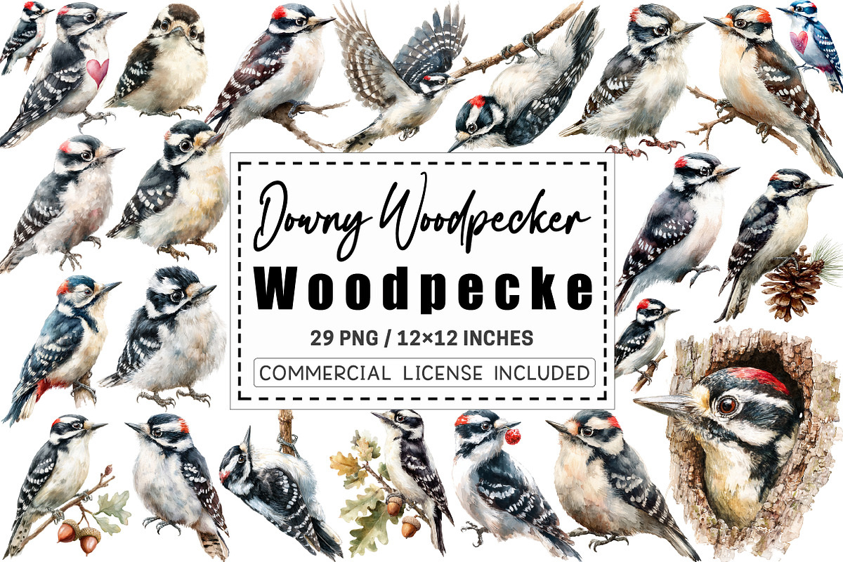 Downy Woodpecker Clipart,, a Graphic by CitraGraphics (Photo 1 of 4)