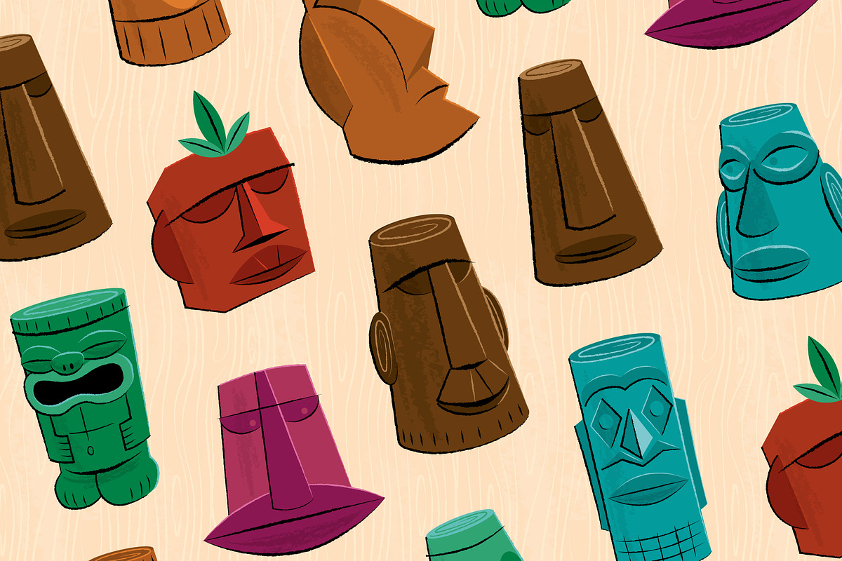 Tiki Idol Vector Illustrations, a Texture Illustration by Wingsart Studio (Photo 3 of 3)