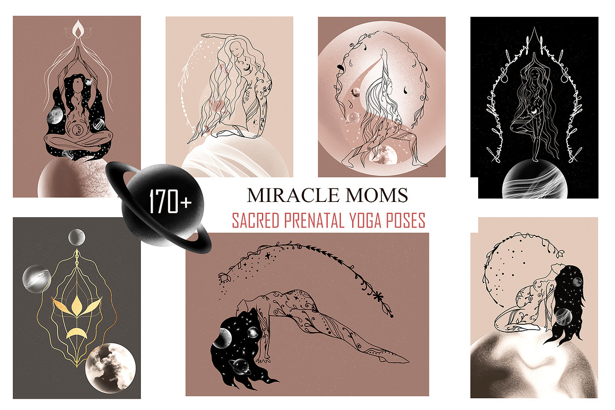 MIRACLE MOMS. SACRED yoga poses, an Object Illustration by ArtOLB (Photo 1 of 7)