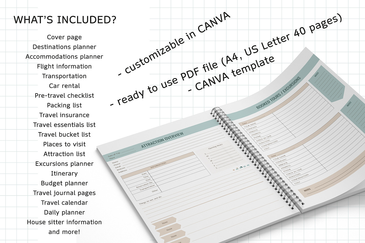 Canva Travel Planner Templates, a Templates & Theme by Nursery Art (Photo 3 of 9)