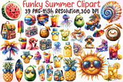 Funky Summer Clipart, an Illustration by Sublimation Artist (Thumbnail 1 of 6)