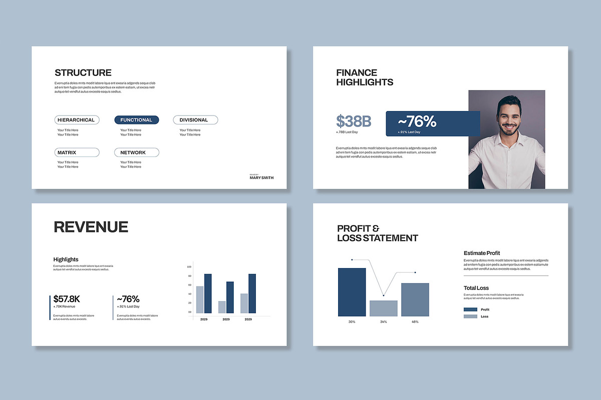 Annual Report Presentation Template, a Presentation Template by Mighty-Slide (Photo 3 of 6)