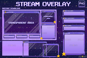 Kawaii twitch overlay package, a Social Media Template by 2SUNS