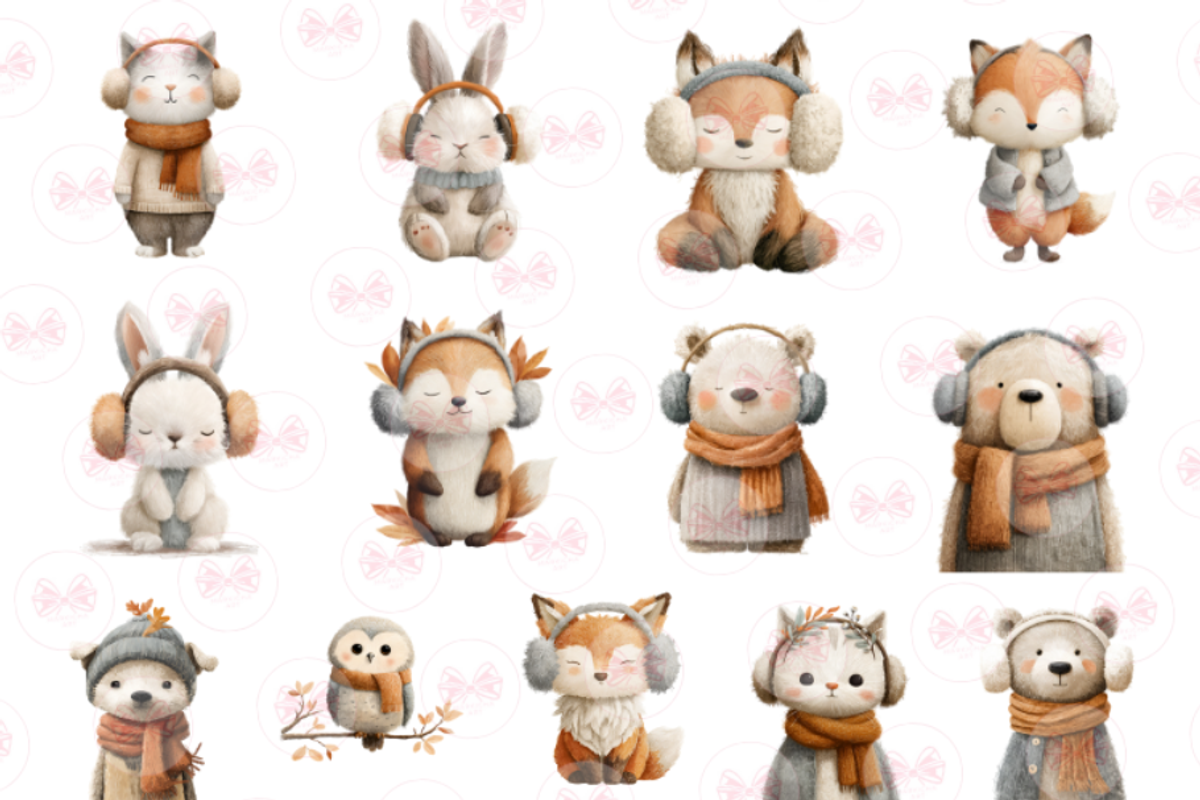Cute Winter Animals Clipart, an Illustration by Markicha Art (Photo 3 of 5)