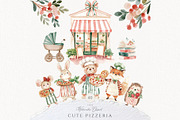 Pizza baby shower Animal Pizzeria, an Animal Illustration by Invite to Clipart (Thumbnail 1 of 7)