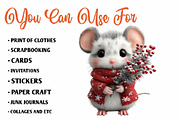 Christmas Mouse Clipart Set, a Seasonal Illustration by CreationArt (Thumbnail 5 of 7)