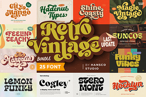 Retro Vintage Font Bundle - SALE!, a Handwritten Font by HansCo Studio