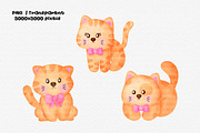 Cute Cat Watercolor Clipart Set, an Animal Illustration by Nattapohncha (Thumbnail 3 of 4)