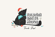 Black & Meowy Christmas | Hand Drawn, a Graphic by svetlana.belaia (Thumbnail 9 of 9)