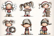 Whimsical Elf Clipart Bundle, an Illustration by Dream Creation (Thumbnail 4 of 6)