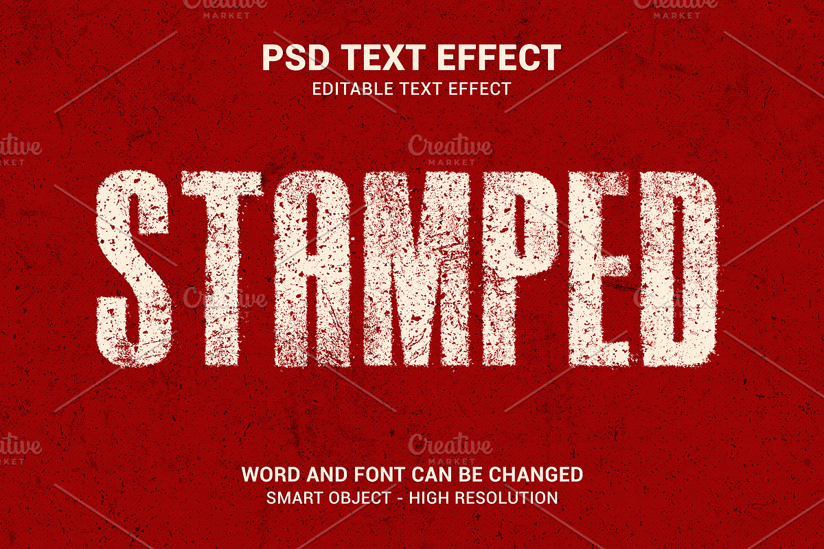 Stamped Text Effect PSD Template, a Layer Style Add-On by bdrobin (Photo 1 of 2)