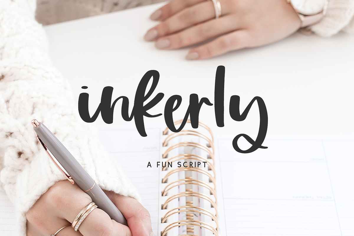 Inkerly Script, a Script Font by Beck McCormick (Photo 1 of 10)