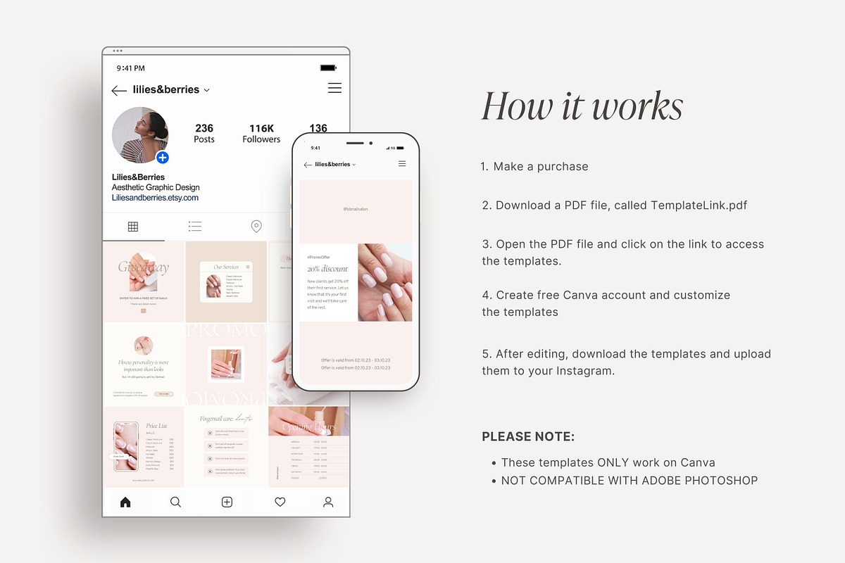 Nail Tech Instagram templates, a Social Media Template by LiliesandBerries (Photo 5 of 21)