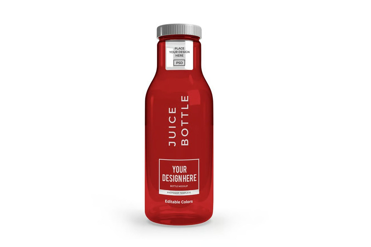 Juice Bottle Mockup Template Set, a Packaging Mockup by DesignRushMarket (Photo 6 of 11)