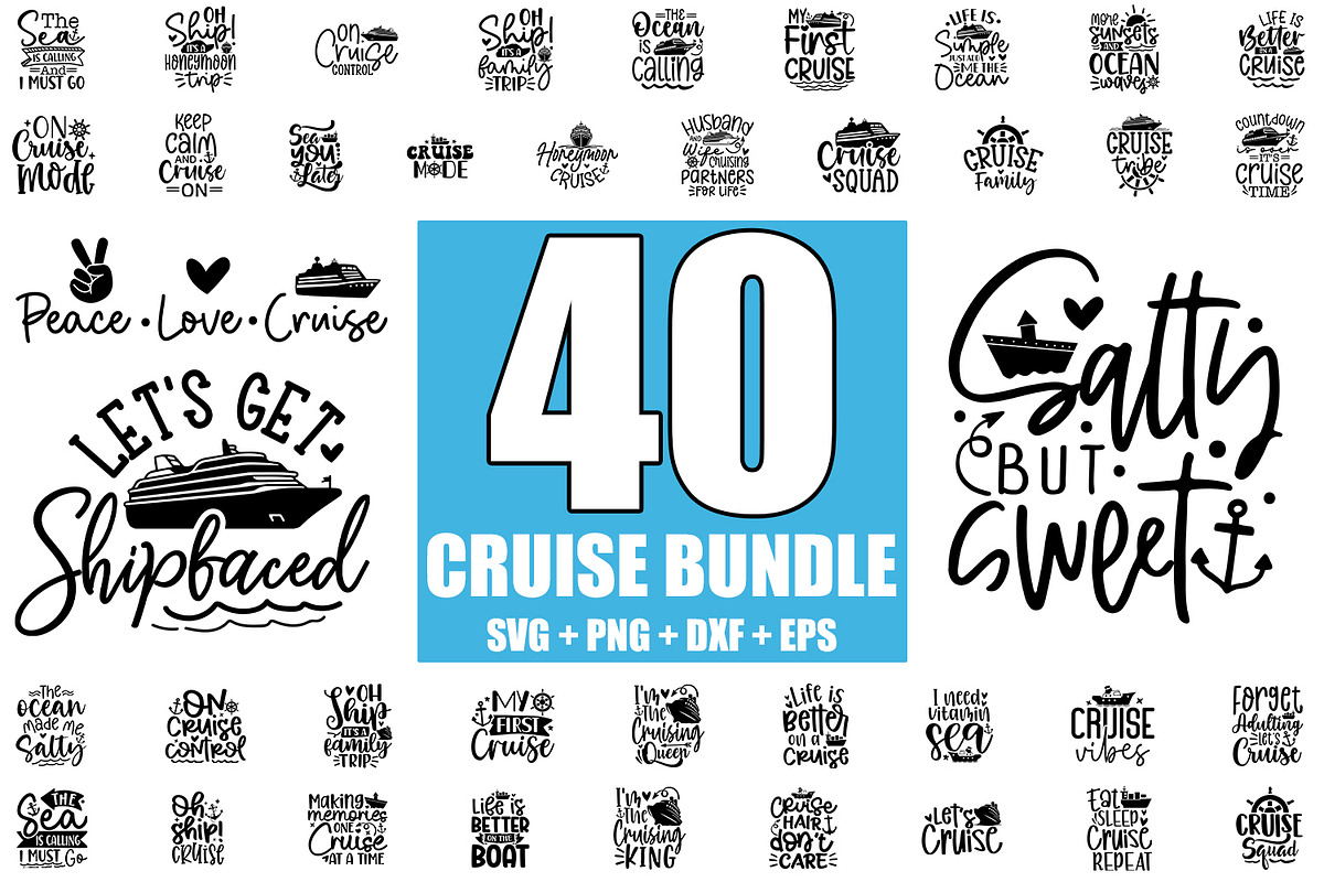 Cruise SVG Bundle 40 Designs, an Illustration by ZoomkSVG (Photo 1 of 7)