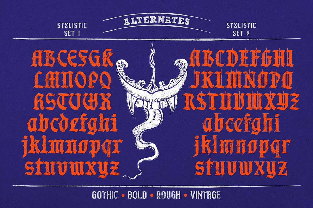 Monkeys Twenty Blackletter, a Blackletter Font by alit design (Photo 3 of 17)