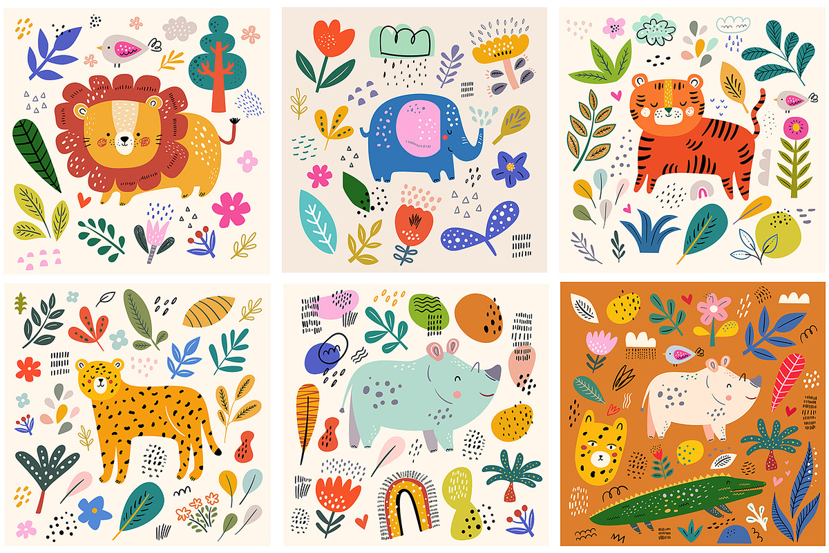 Cute baby animals collection, an Animal Illustration by MoleskoStudio (Photo 5 of 33)