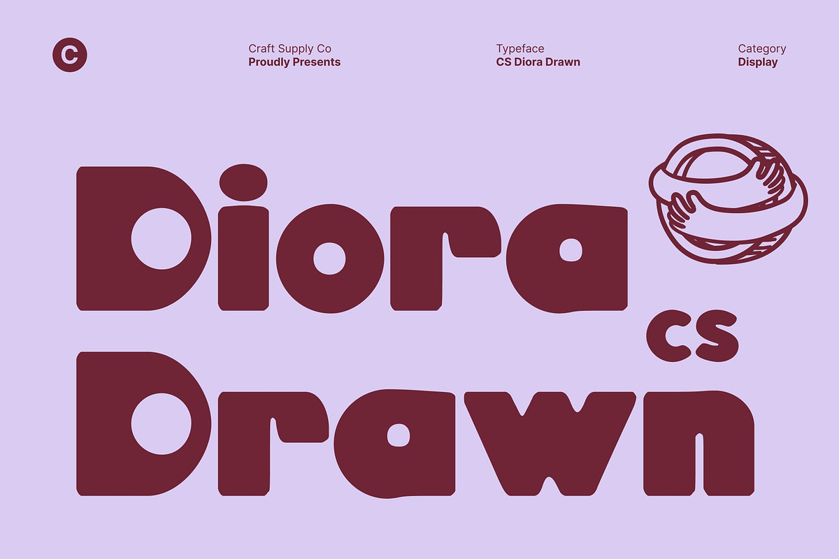 CS Diora Drawn, a Sans Serif Font by Craft Supply Co. (Photo 1 of 8)