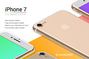 Iphone 7 Mockup White Gold Isometric, an iPhone Mockup by mockuptain (Thumbnail 5 of 6)