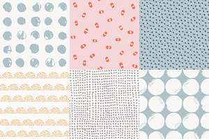 Dots And Circles Seamless Patterns