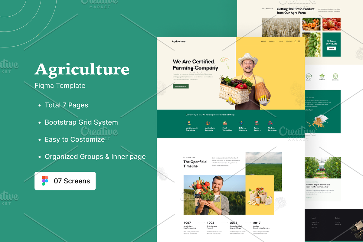 Agriculture landing page Website, a Websites & App Template by Themespell (Photo 1 of 5)