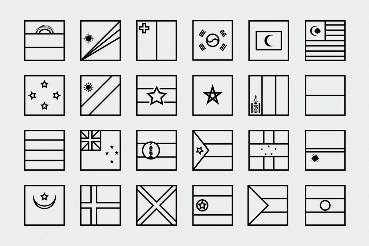 Outline square world flags, a Graphic by Xinh Studio (Photo 4 of 5)