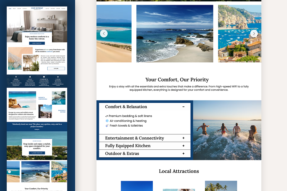 Beach Vacation Wix Studio Website preview 3