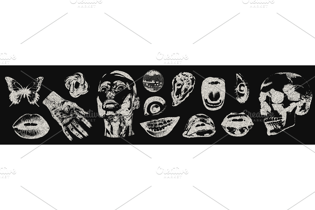 Eyes, mouth, hand, head, butterfly, a Texture Illustration by Simple Patterns
