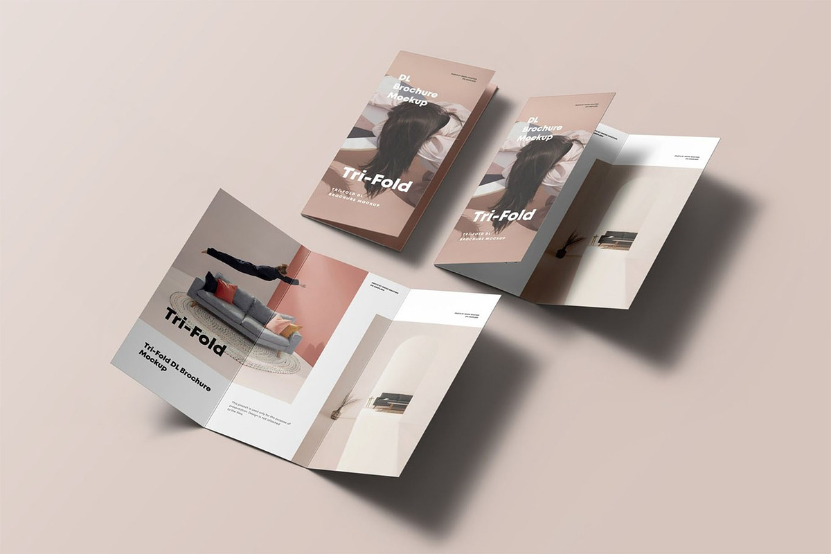 Tri-Fold DL Brochure Mock-up, an Advertising Mockup by Se٧enStudio (Photo 15 of 16)