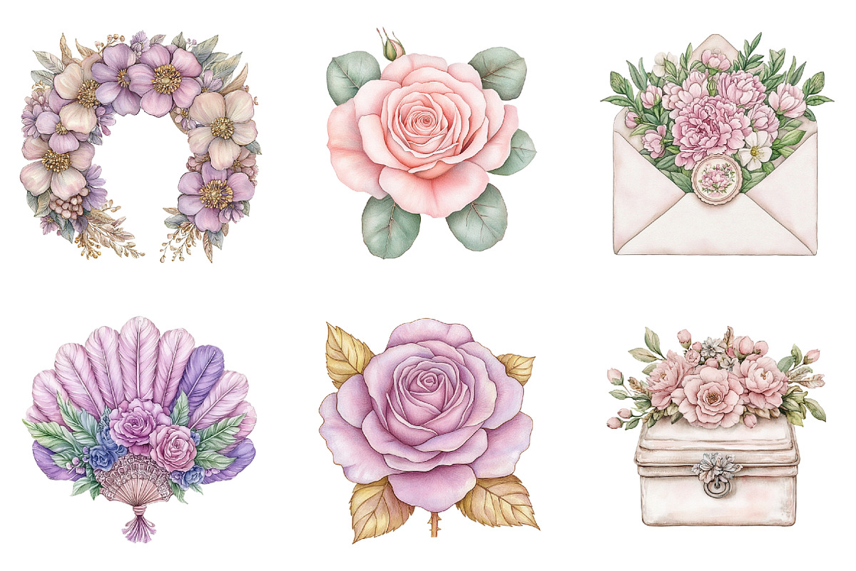 Boho Floral Wedding Clipart, an Illustration by SinaCreation (Photo 4 of 5)