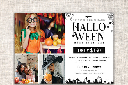 Halloween Mini Session Template, a Card Template by Designscozy