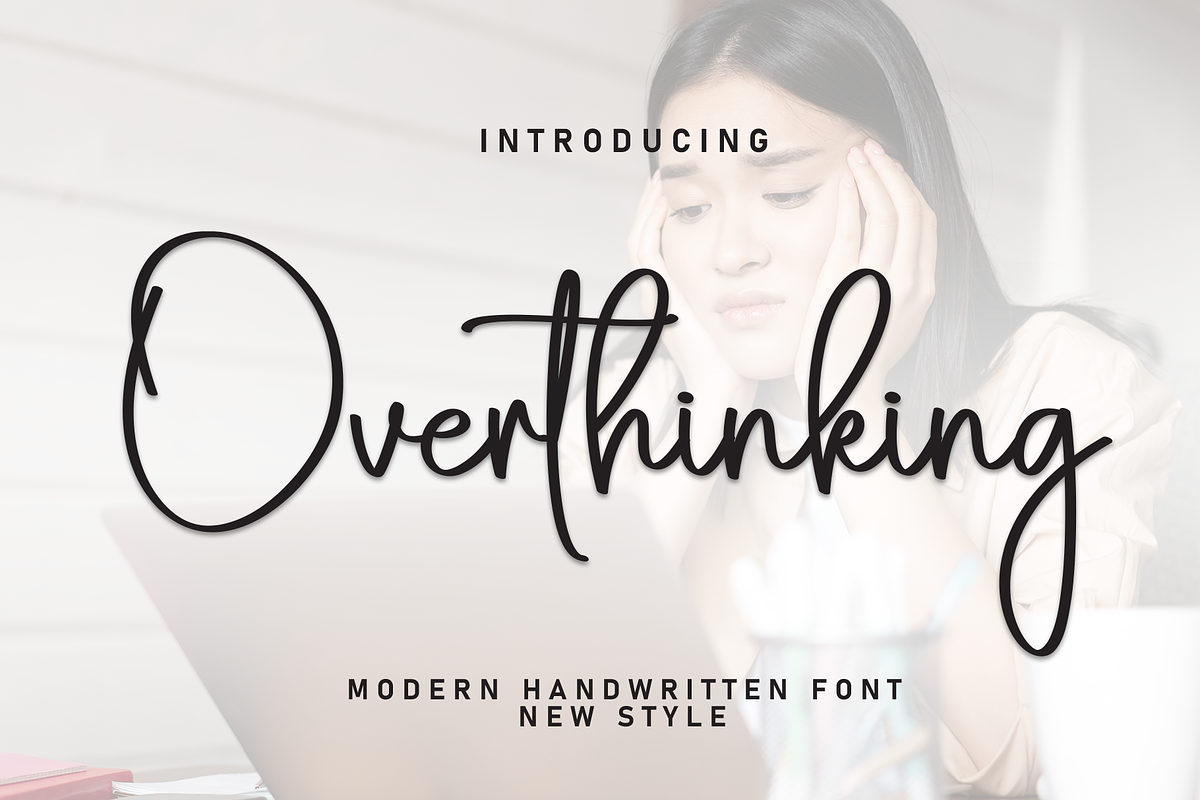 Overthinking | Script Font, a Handwritten Font by Scratchones (Photo 1 of 8)
