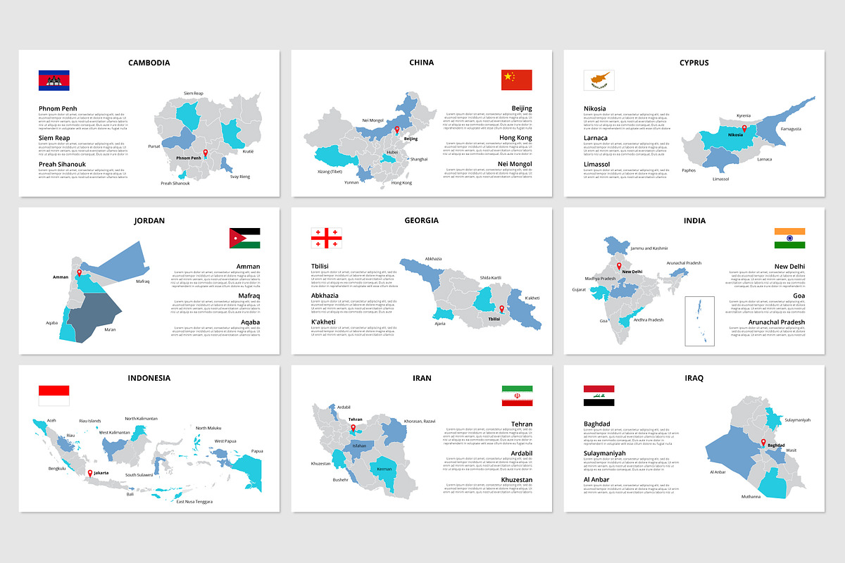 Animated Asia PowerPoint Maps, a Presentation Template by Abert (Photo 4 of 7)