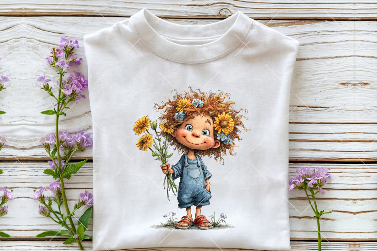 Whimsical Sunflower Kids PNG Clipart, a Seasonal Illustration by OK Design (Photo 5 of 6)