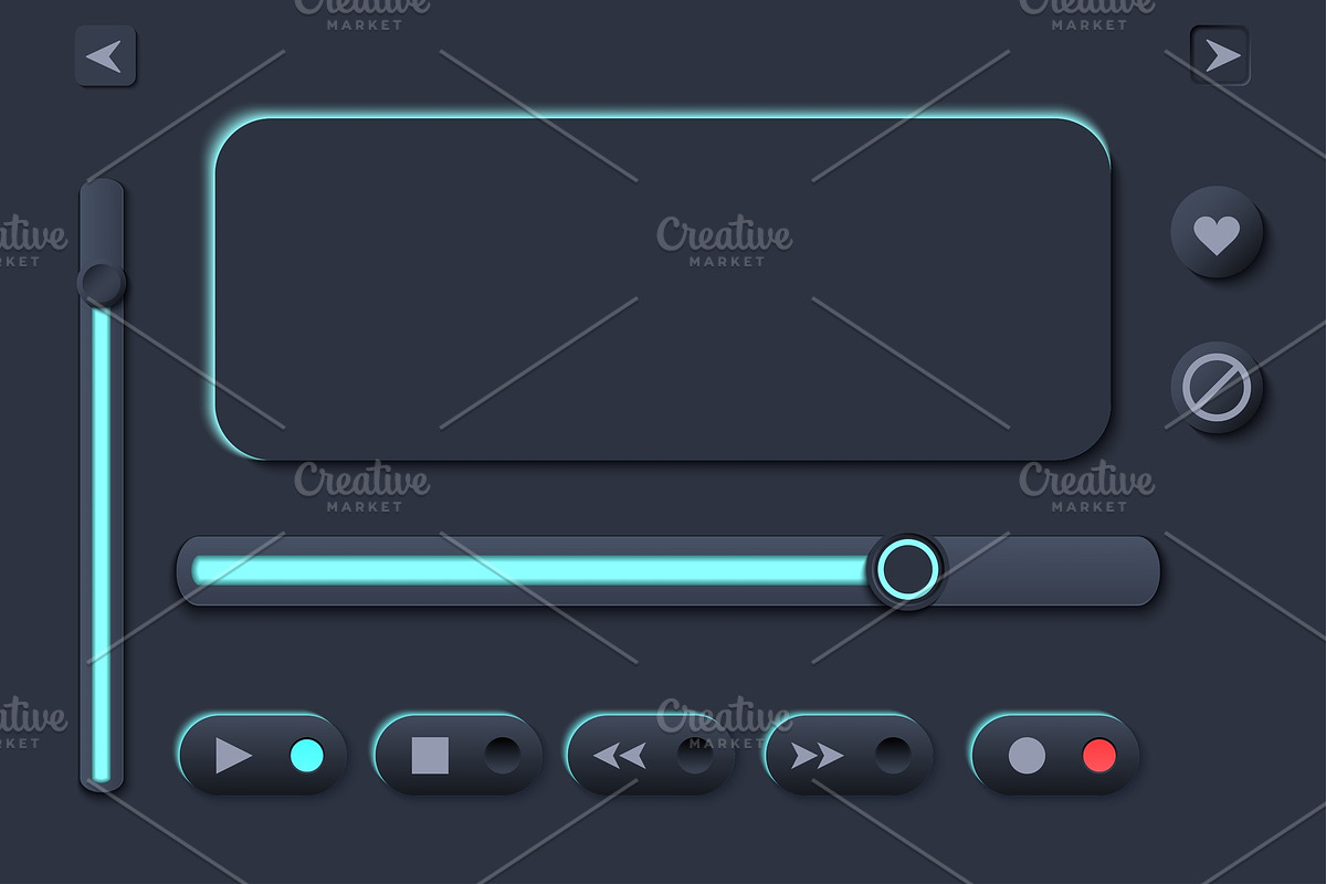 Neumorph UI player kit, an Illustration by Vitamin