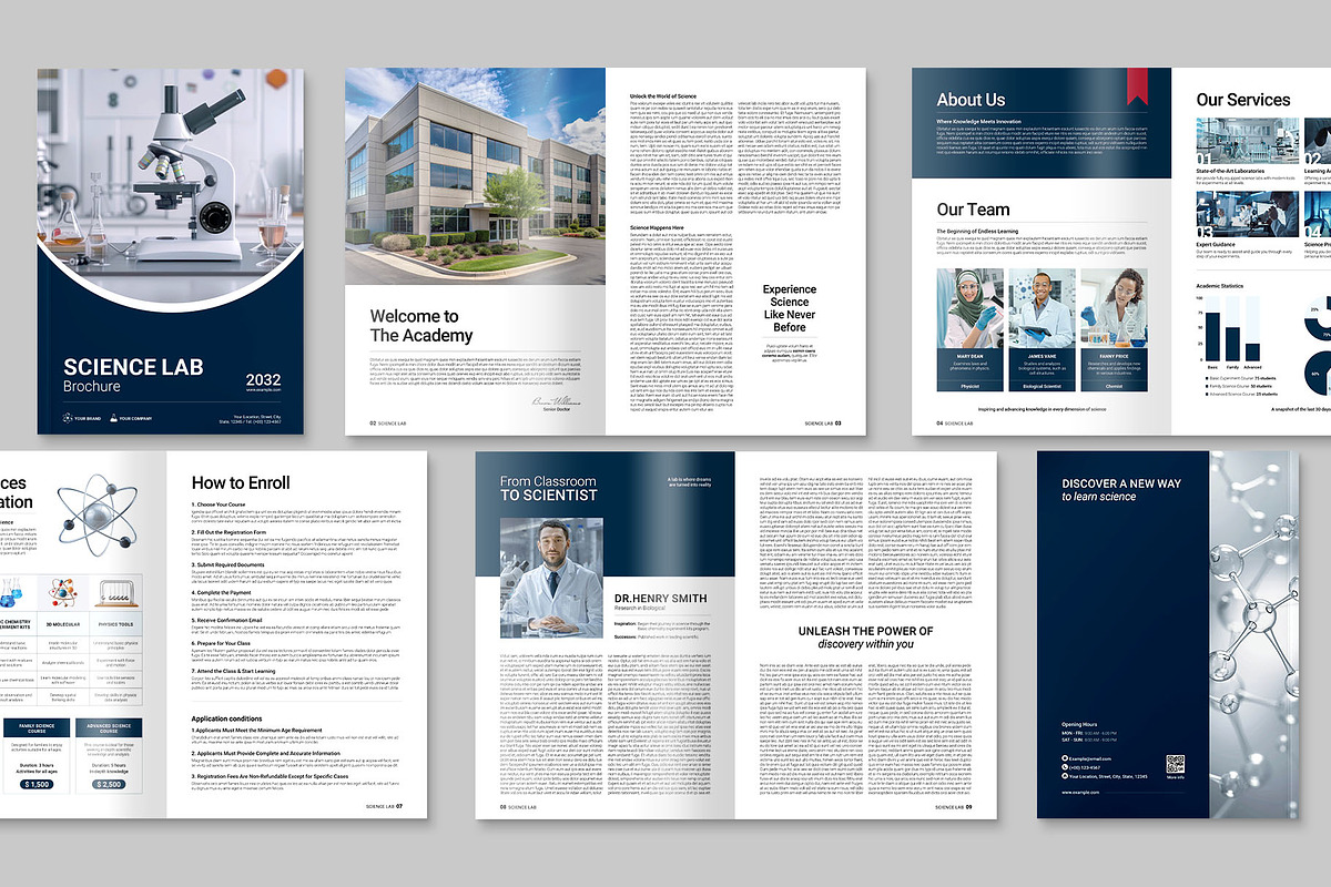 Science Lab Brochure Template, a Brochure Template by BrandPacks