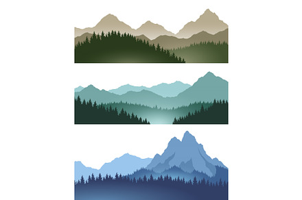 Foggy mountains landscape background, an Illustration by the8monkey