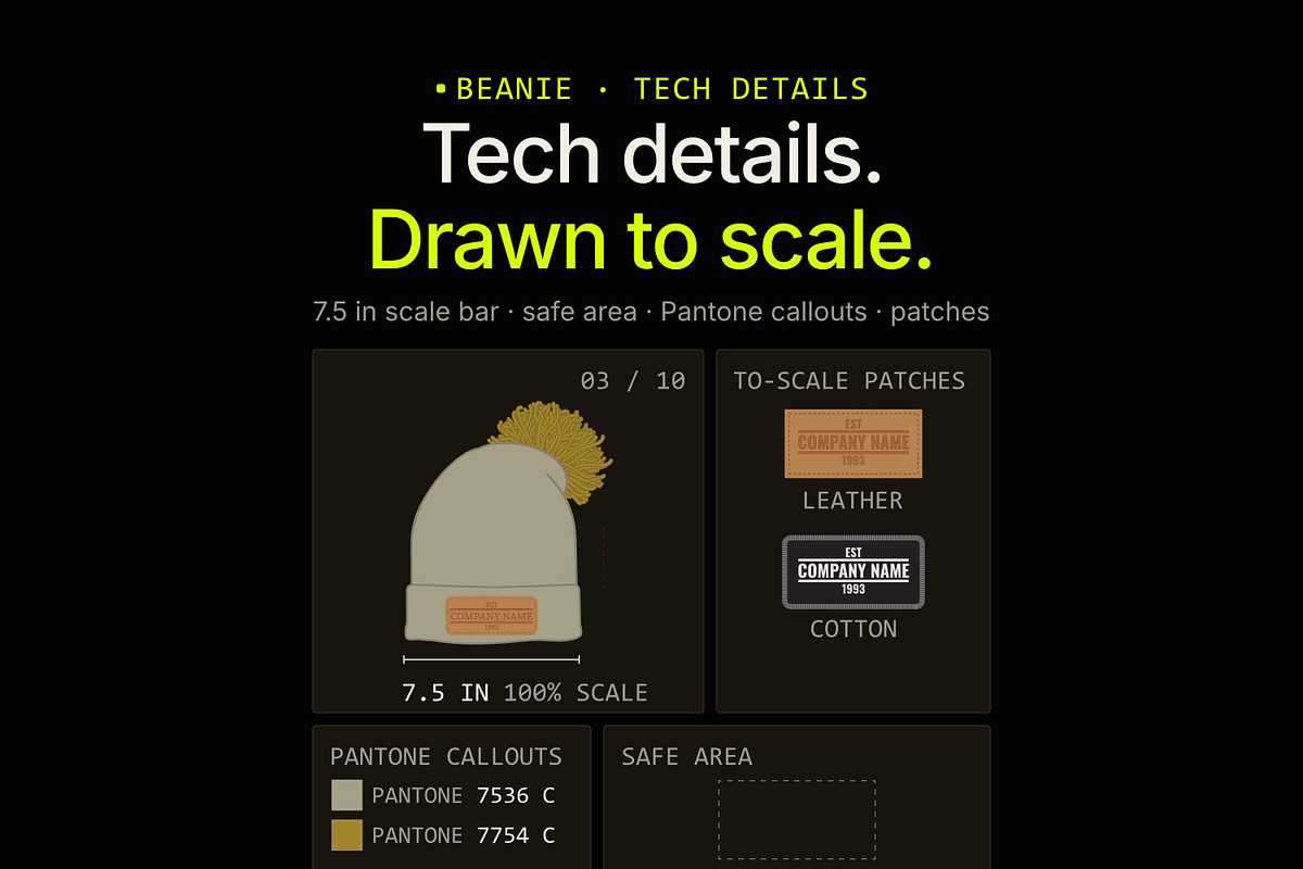 Hat Template - Beanies, a Hat Mockup by Template Haven (Photo 3 of 16)