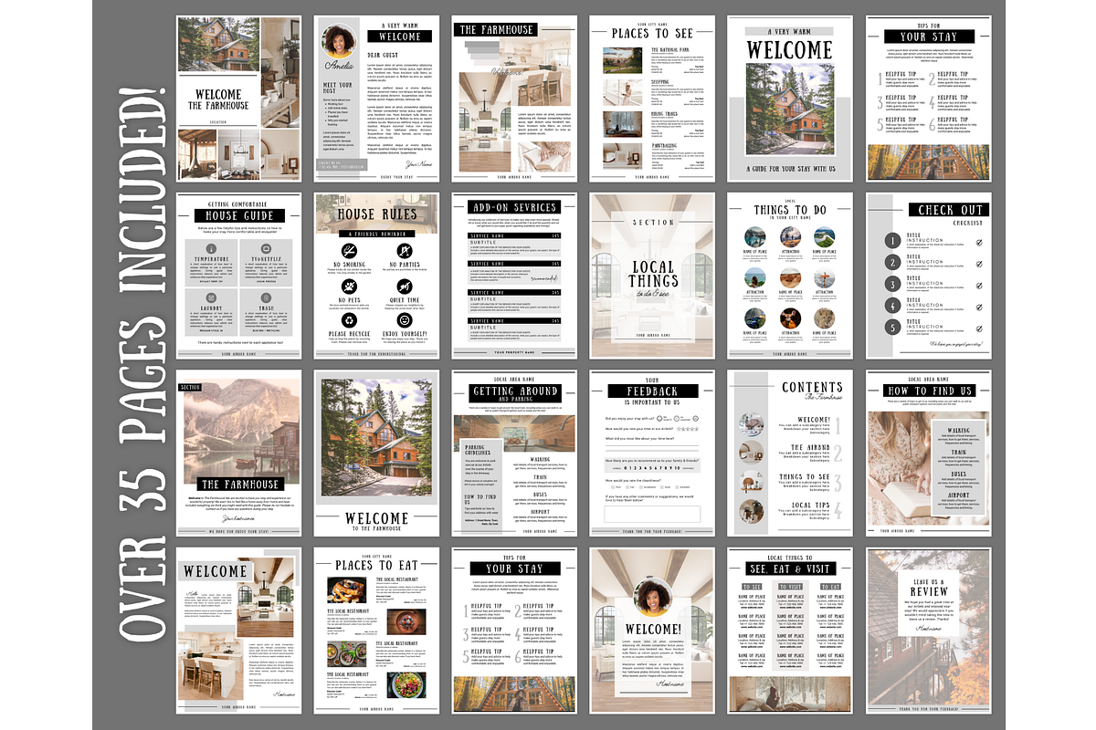 Airbnb Welcome Book Template 35pgs, a Poster Template by Templatables (Photo 4 of 8)