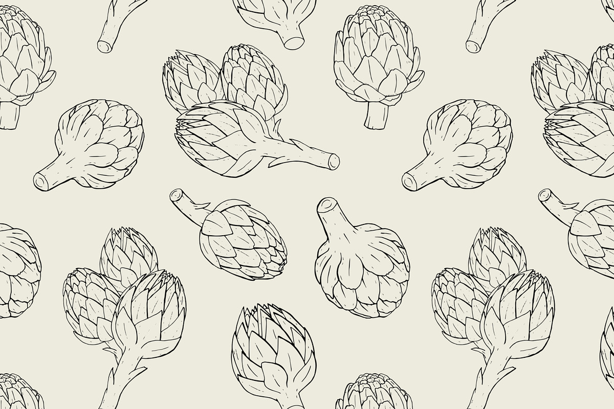 Artichoke, hand drawn set, patterns, a Decorative Illustration by Good Studio (Photo 6 of 8)