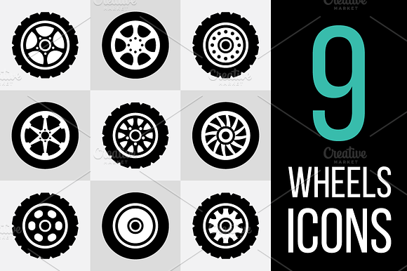 Wheels Icons Set