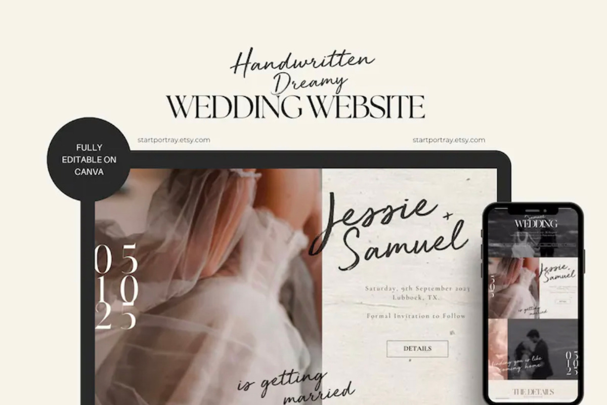 Dreamy Canva Wedding Website Template canva wedding website