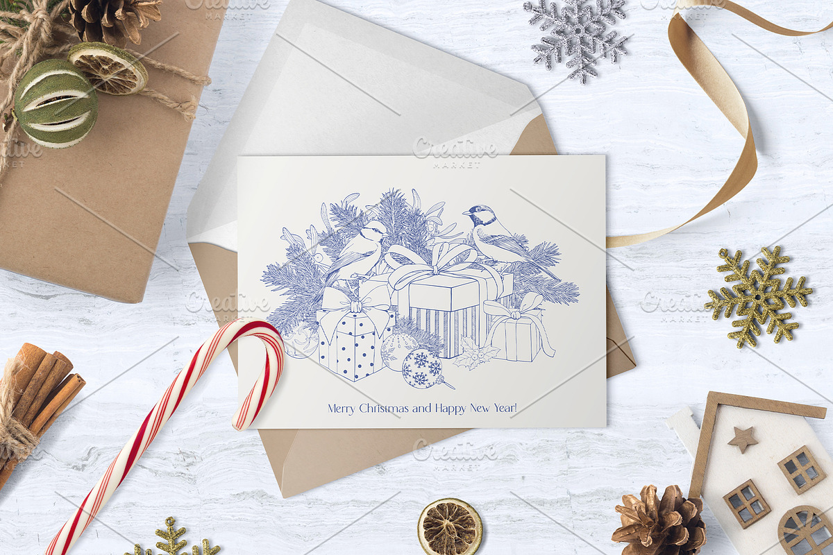 Christmas Hand drawn Vector set, an Object Illustration by ON_lineart_store (Photo 9 of 10)