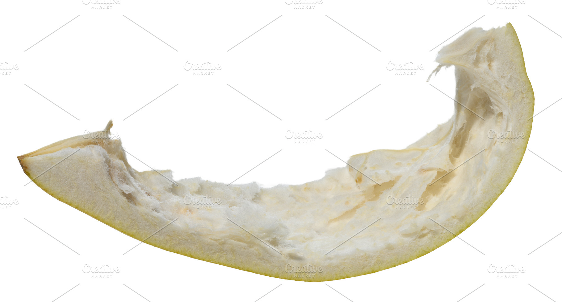 Close-up of a removed pomelo fruit peel slice, showing the fibro, a Food & Drink Photo by ndanko