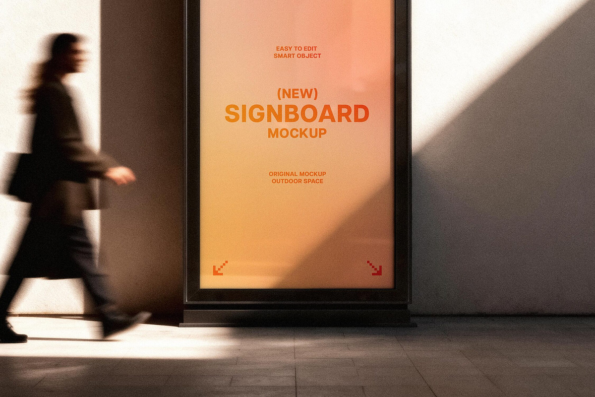Outdoor Vertical Signboard Mockup, an Advertising Mockup by Design Squad (Photo 3 of 4)