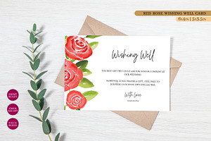 Red Rose Floral Wishing Well