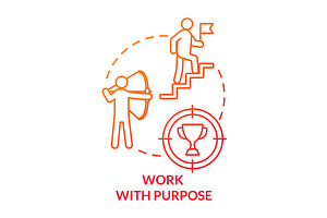 Work With Purpose Red Concept Icon